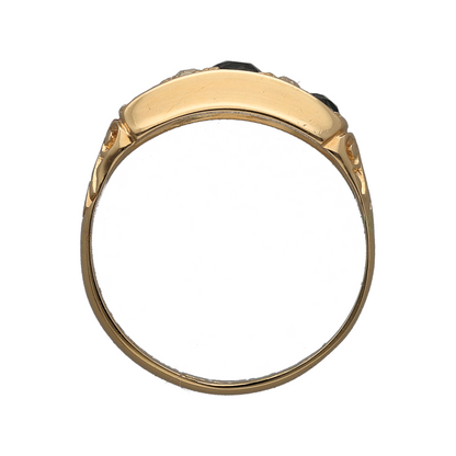 18ct Gold Diamond & Sapphire Vintage Band Ring