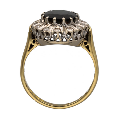 18ct Gold Diamond & Sapphire Cluster Ring