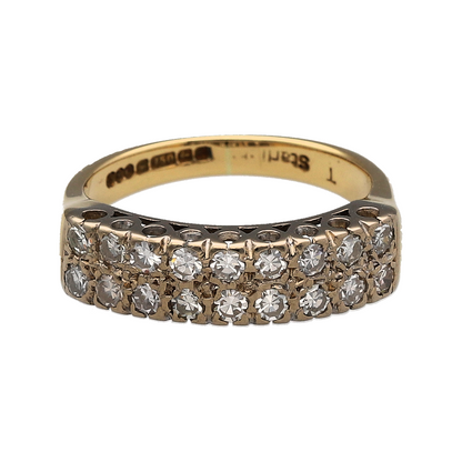 18ct Gold & Diamond Double Row Band Ring