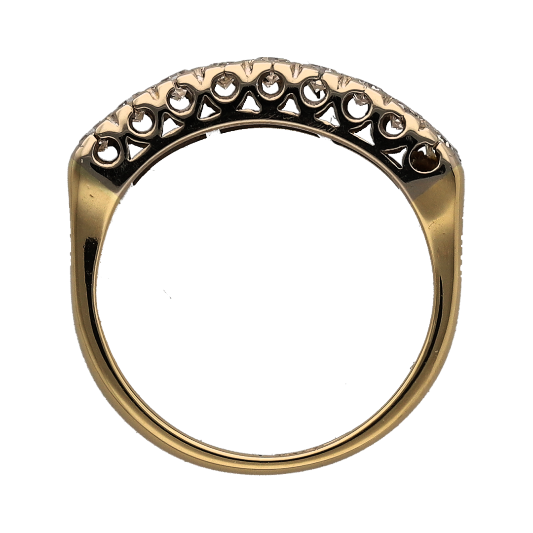 18ct Gold & Diamond Double Row Band Ring