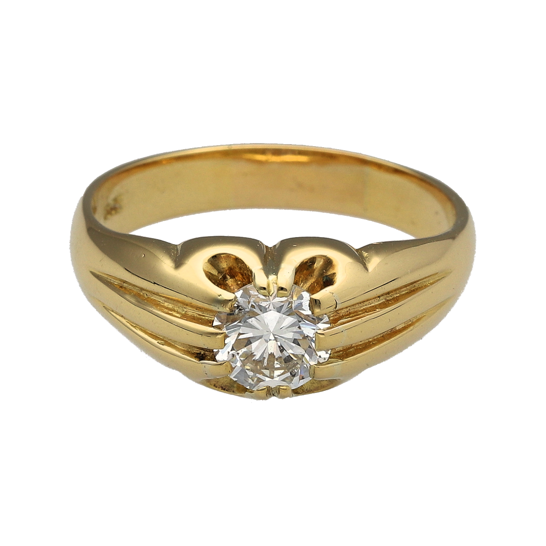 18ct Gold & Diamond Chunky Signet Ring
