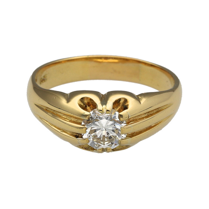 18ct Gold & Diamond Chunky Signet Ring