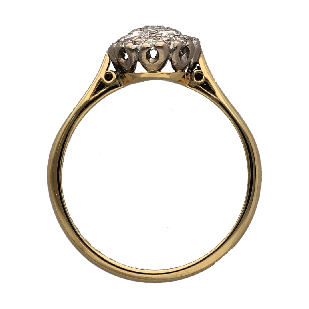 18ct Gold & Platinum Diamond Cluster Ring