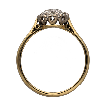 18ct Gold & Platinum Diamond Cluster Ring