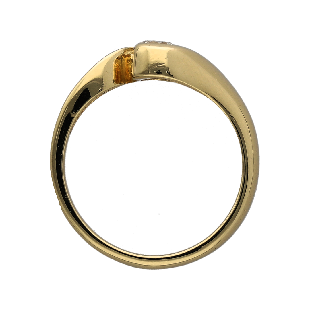 18ct Gold & Diamond Twist Solitaire Ring