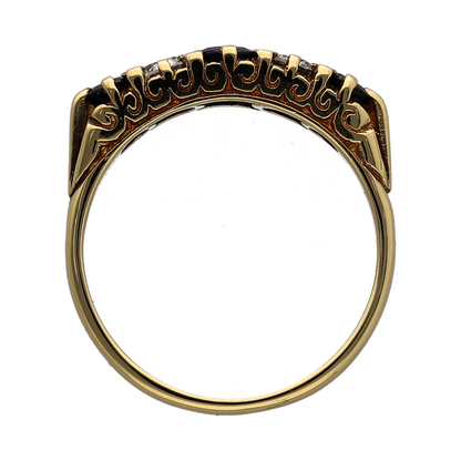 18ct Gold Diamond & Sapphire Band Ring