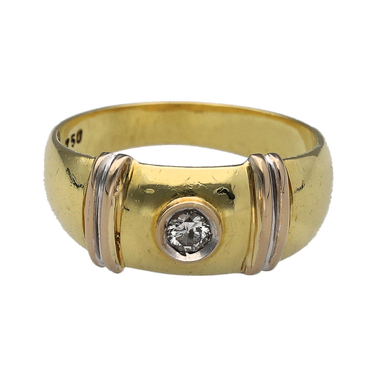 18ct Gold & Diamond Wide Band Ring