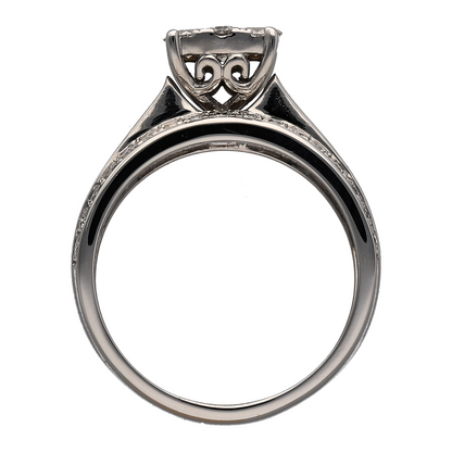 18ct White Gold & Diamond Cluster Ring