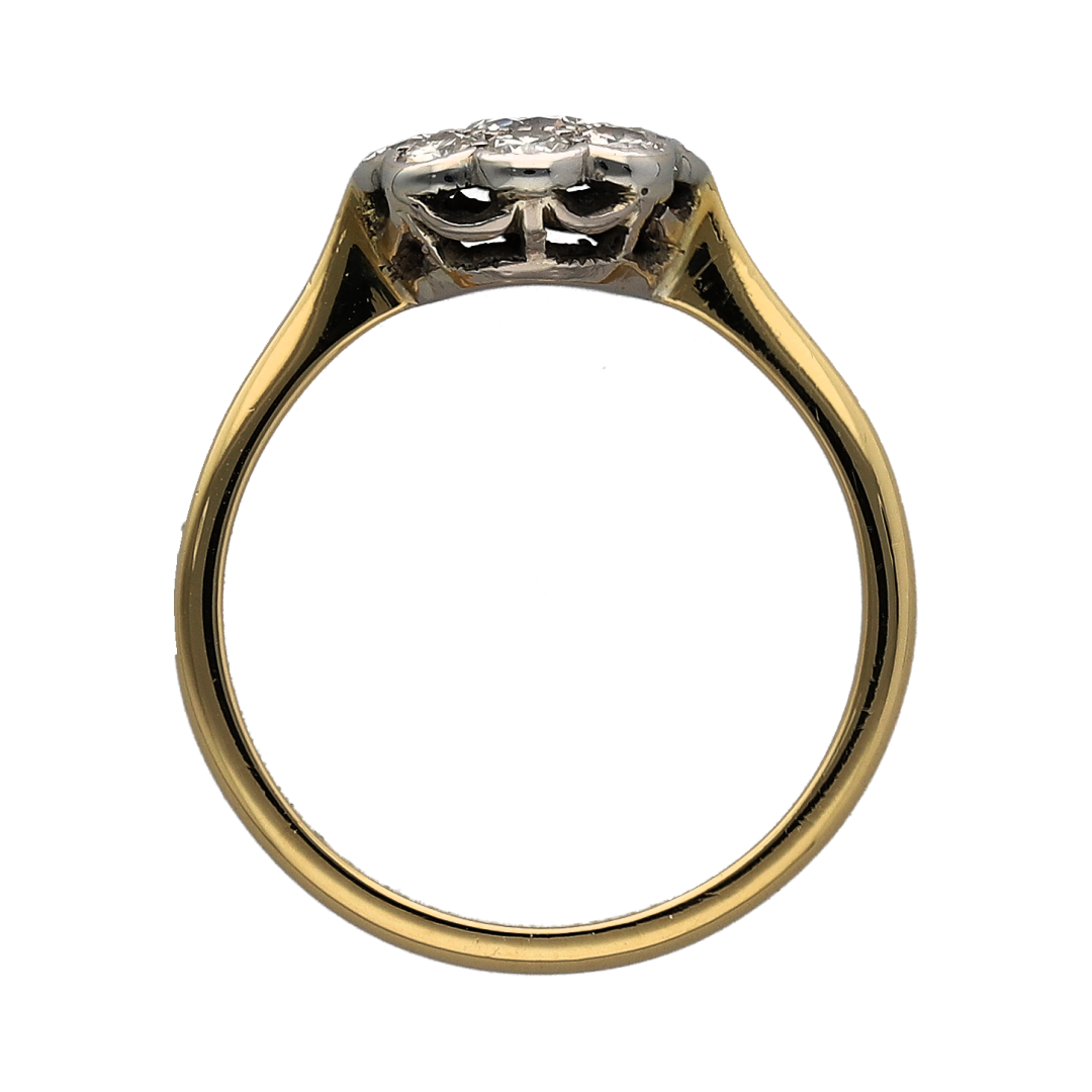 18ct Gold & Platinum Diamond Cluster Ring
