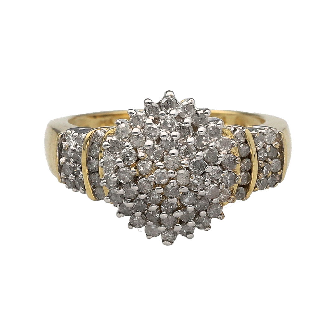 9ct Gold & Diamond Set Cluster Ring