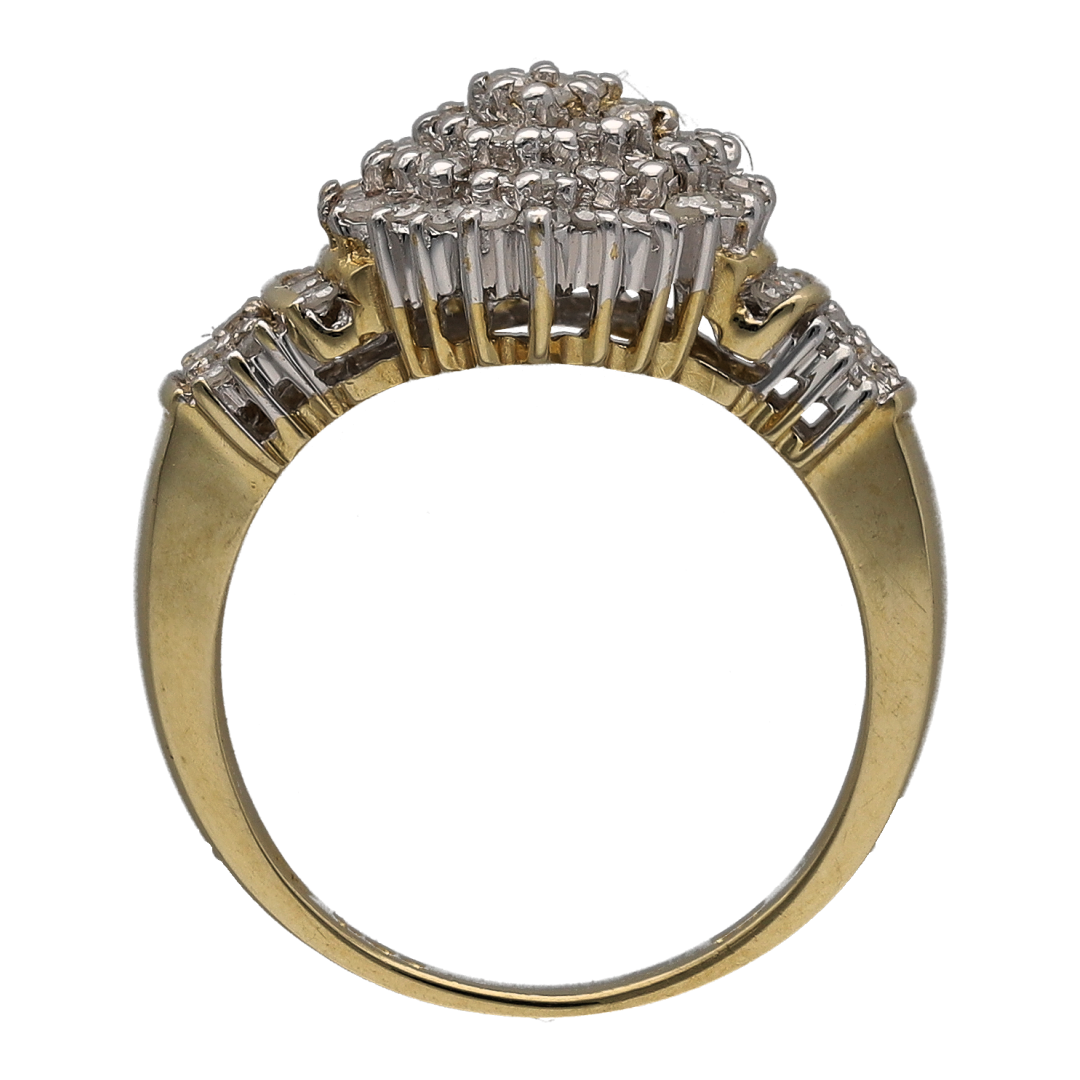 9ct Gold & Diamond Set Cluster Ring