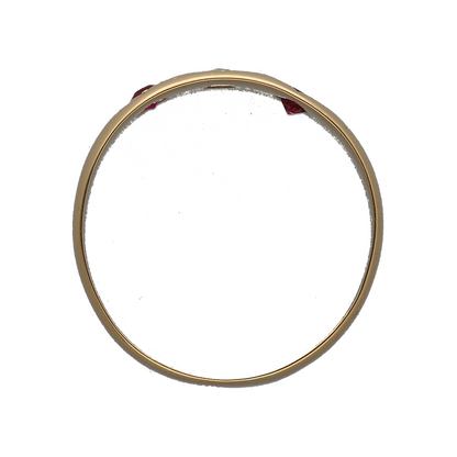 18ct Gold Diamond & Ruby Band Ring