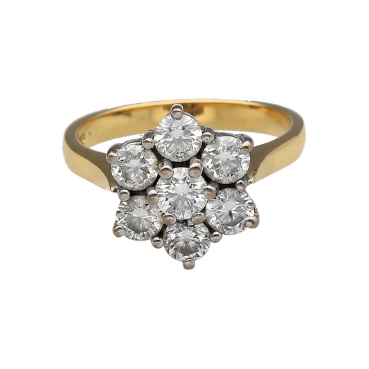 18ct Gold & Diamond Flower Cluster Ring
