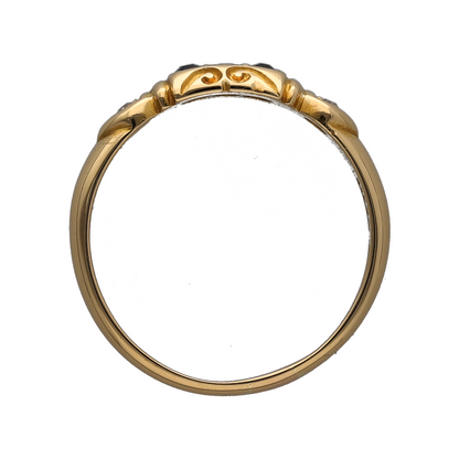 18ct Gold Diamond & Sapphire Vintage Band Ring