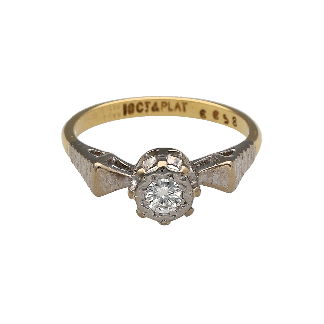 18ct Gold & Platinum Diamond Solitaire Ring