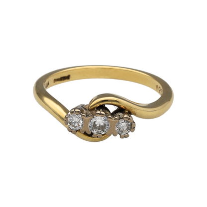 18ct Gold & Diamond Trilogy Twist Ring