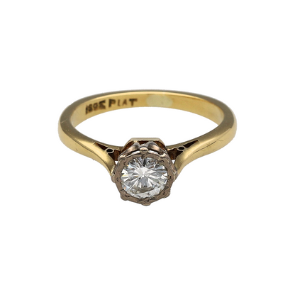 18ct Gold & Platinum Diamond Solitaire Ring