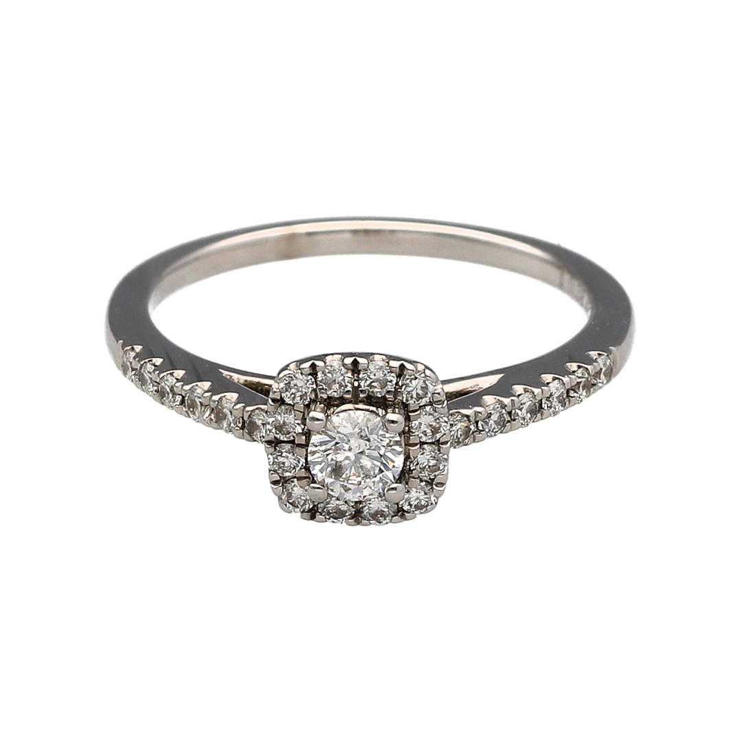 18ct White Gold & Diamond Cluster Ring