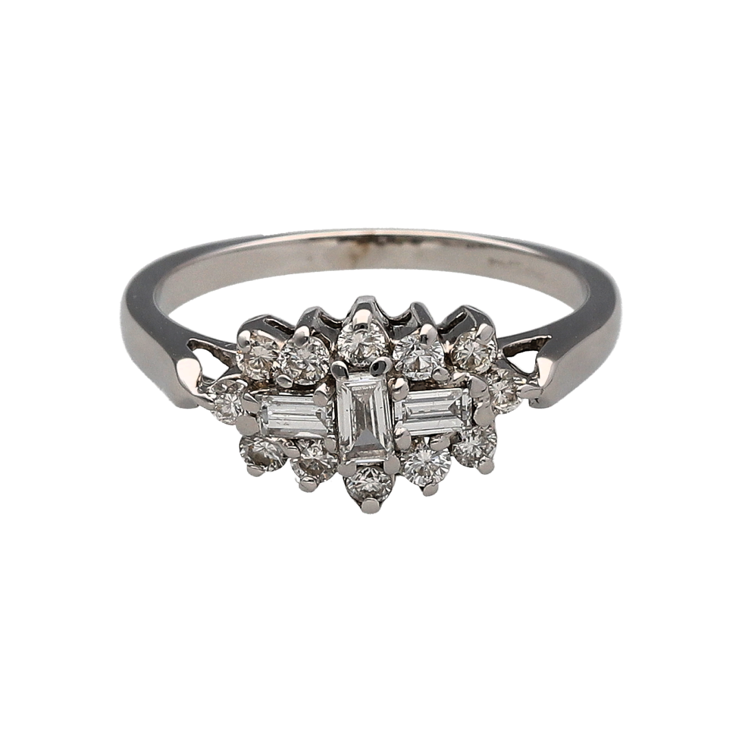 18ct White Gold & Diamond Cluster Ring