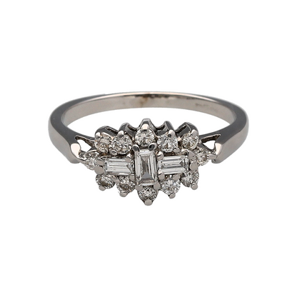 18ct White Gold & Diamond Cluster Ring