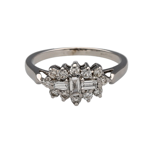 18ct White Gold & Diamond Cluster Ring