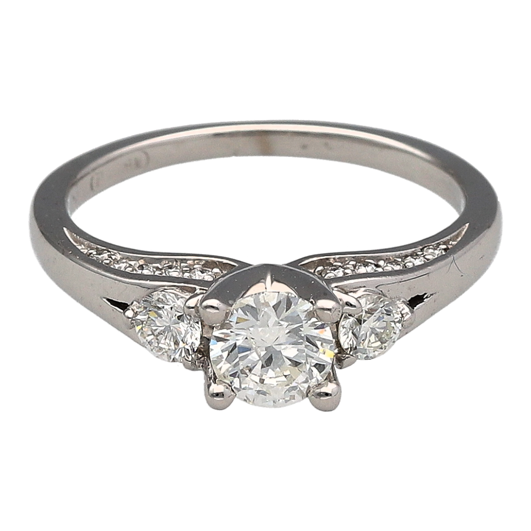 18ct White Gold & Diamond Trilogy Ring