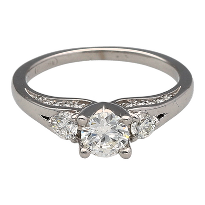 18ct White Gold & Diamond Trilogy Ring