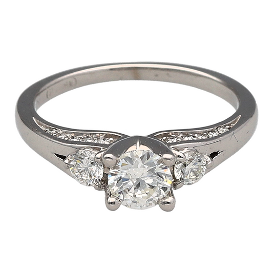 18ct White Gold & Diamond Trilogy Ring
