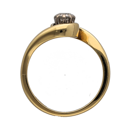 18ct Gold & Diamond Solitaire Twist Ring