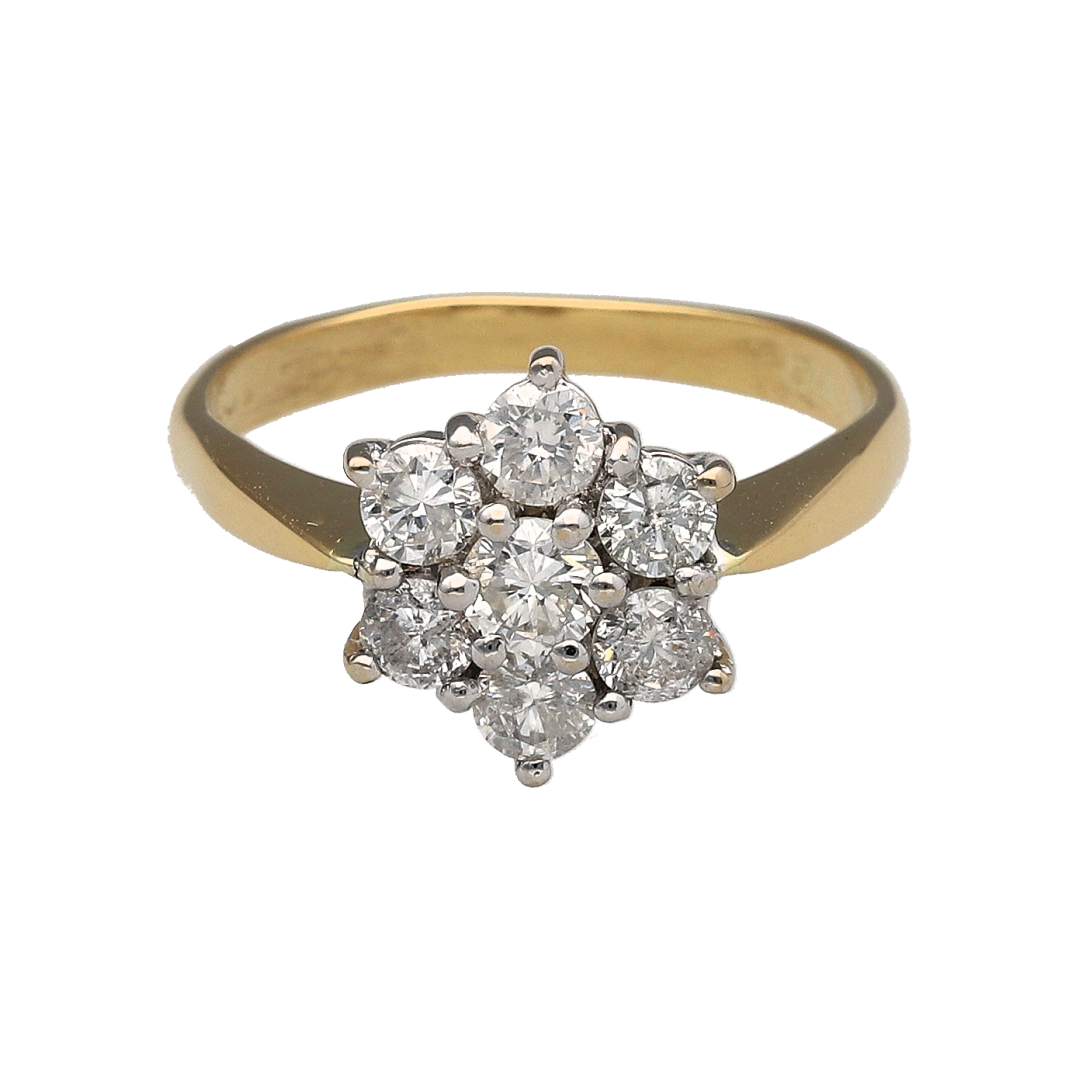 18ct Gold & Diamond Flower Cluster Ring
