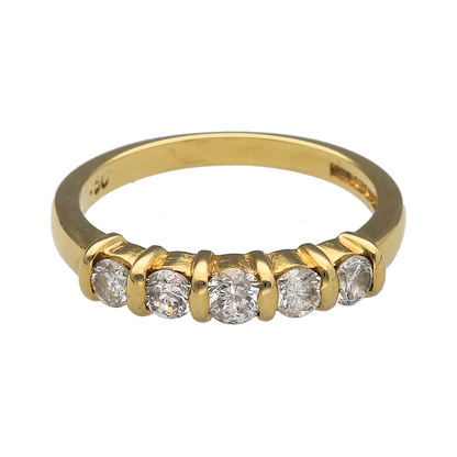 18ct Gold & Diamond Five Stone Band Ring