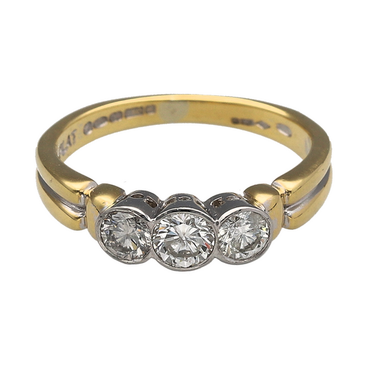 18ct Gold & Platinum Diamond Trilogy Ring