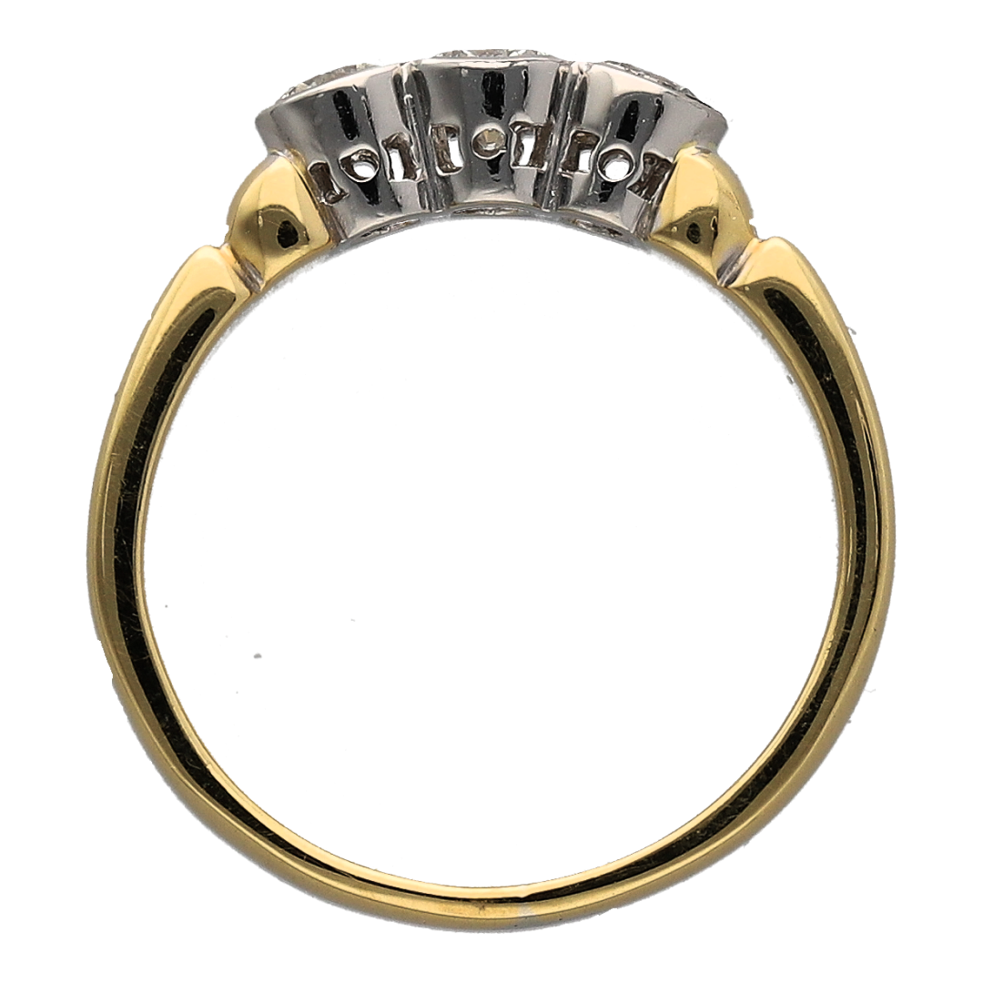 18ct Gold & Platinum Diamond Trilogy Ring