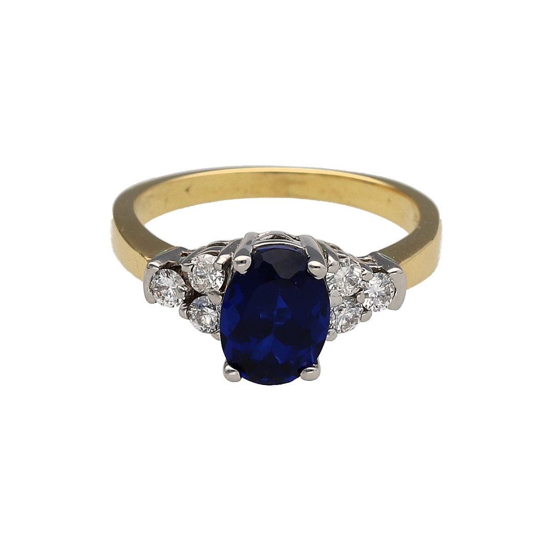 18ct Gold Diamond & Sapphire Ring