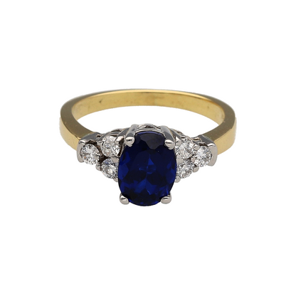 18ct Gold Diamond & Sapphire Ring