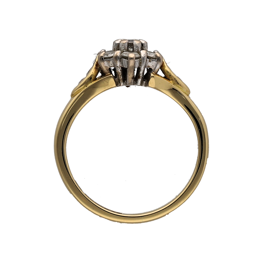 18ct Gold & Diamond Flower Cluster Ring