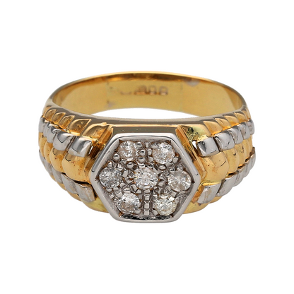 18ct Gold & Diamond Watch Style Signet Cluster Ring