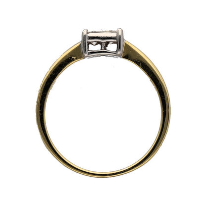 18ct Gold & Diamond Illusion Set Solitaire Ring