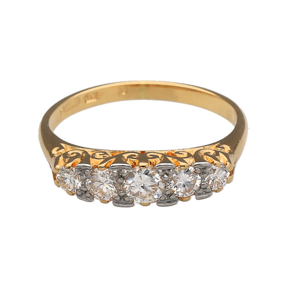 18ct Gold & Diamond Five Stone Band Ring