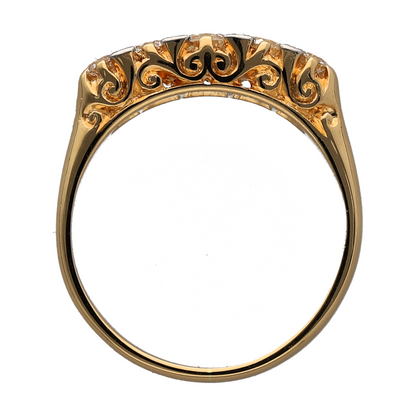 18ct Gold & Diamond Five Stone Band Ring