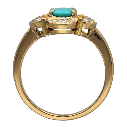 18ct Gold Diamond & Turquoise Ring