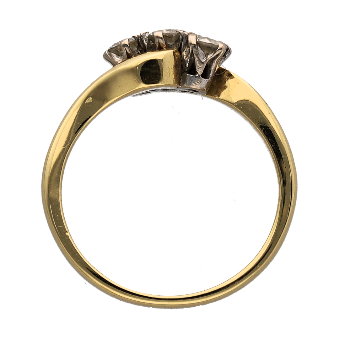 18ct Gold & Diamond Trilogy Twist Ring
