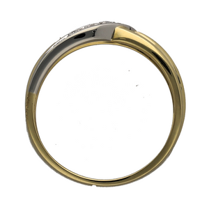 18ct Gold & Diamond Set Slight Wishbone Wide Band Ring