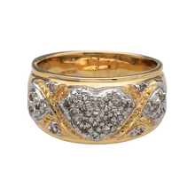 Load image into Gallery viewer, 18ct Gold &amp; Diamond Set Wide Heart Band Ring
