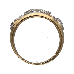 18ct Gold & Diamond Set Wide Heart Band Ring