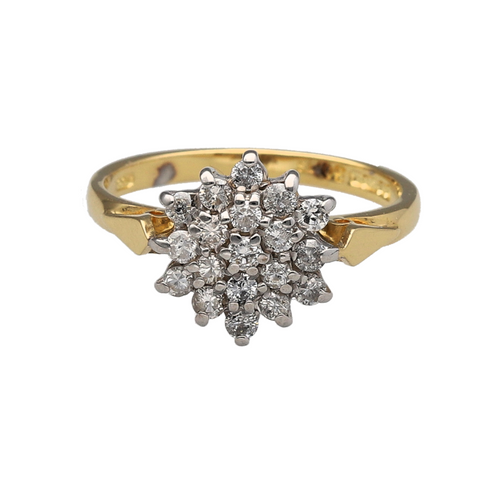 18ct Gold & Diamond Set Cluster Ring