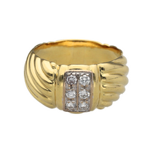 Load image into Gallery viewer, 18ct Gold &amp; Diamond Set Wide Band Ring
