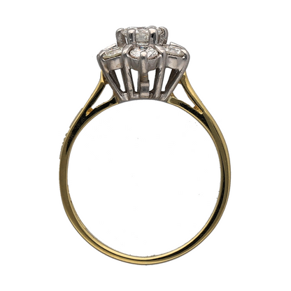 18ct Gold & Diamond Set Flower Cluster Ring