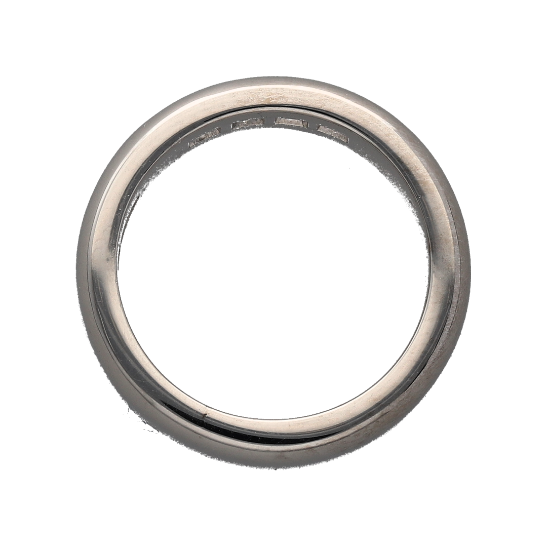 18ct White Gold & Diamond Set Heavy Band Ring