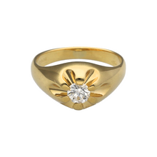 Load image into Gallery viewer, 18ct Gold &amp; Diamond Set Vintage Signet Ring
